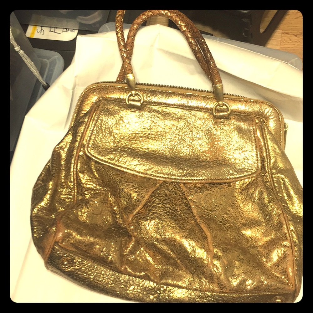 Botkier gold pebbled leather shoulder bag